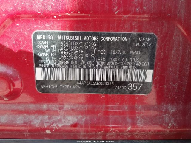 2016 MITSUBISHI OUTLANDER SPORT JA4AP3AU9GZ058336 Photo 8