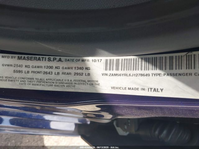 2018 MASERATI QUATTROPORTE ZAM56YRL6J1278649 Photo 8