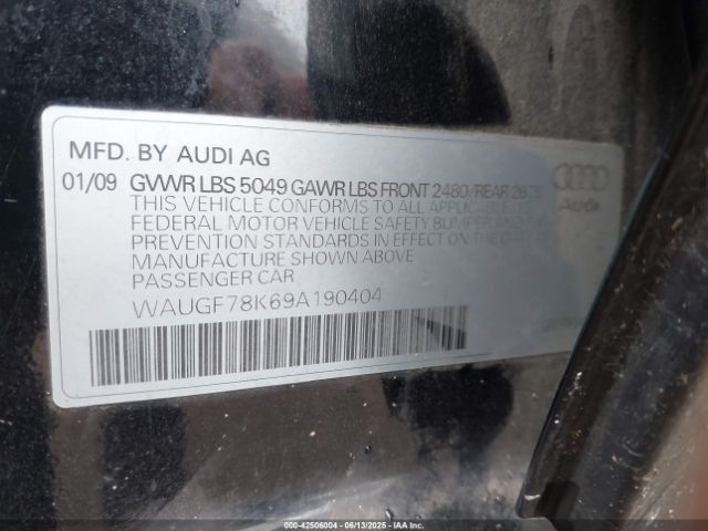 2009 AUDI A4 WAUGF78K69A190404 Photo 8