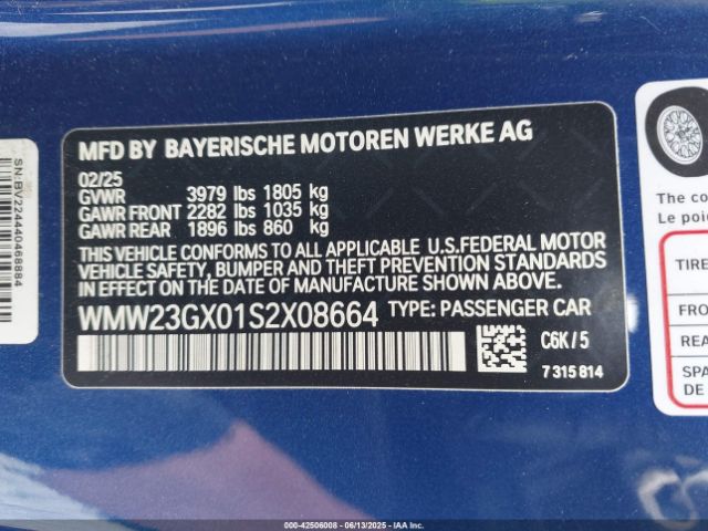 2025 MINI CONVERTIBLE WMW23GX01S2X08664 Photo 8