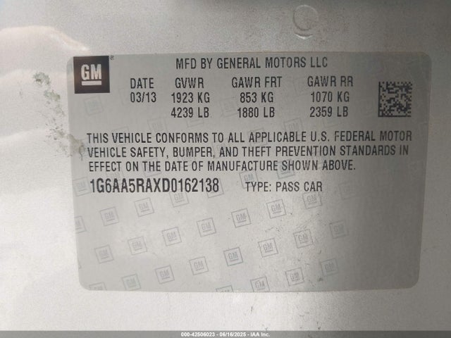 2013 CADILLAC ATS 1G6AA5RAXD0162138 Photo 8