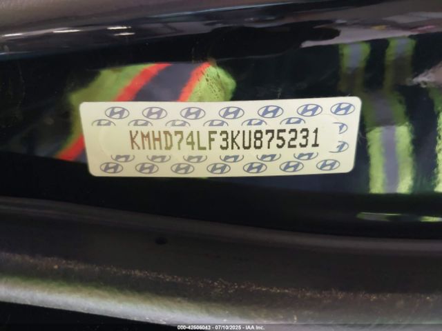 2019 HYUNDAI ELANTRA KMHD74LF3KU875231 Photo 8