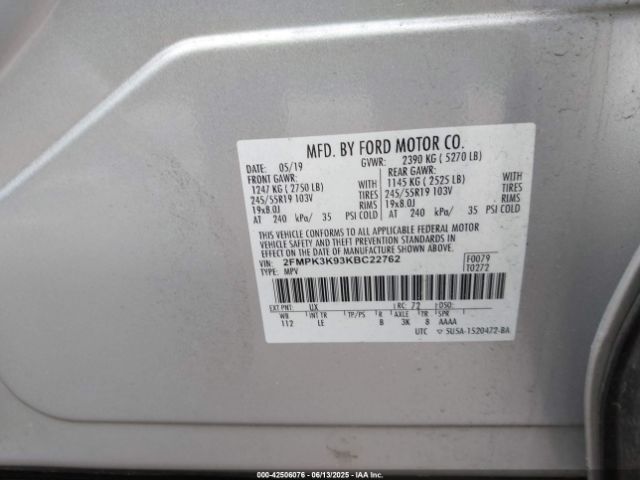 2019 FORD EDGE 2FMPK3K93KBC22762 Photo 8