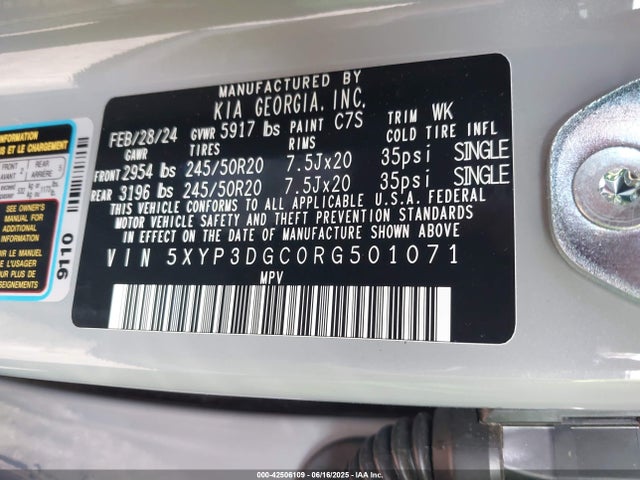 5XYP3DGC0RG501071 KIA gdi lambda-ii