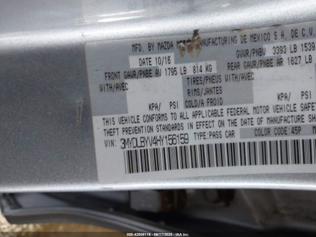 3MYDLBYV4HY156159 Toyota p5v