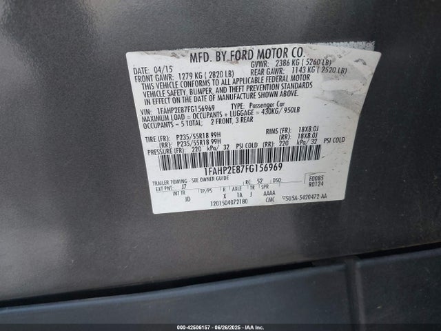 Ford 2015 2015 1FAHP2E87FG156969 Image 9