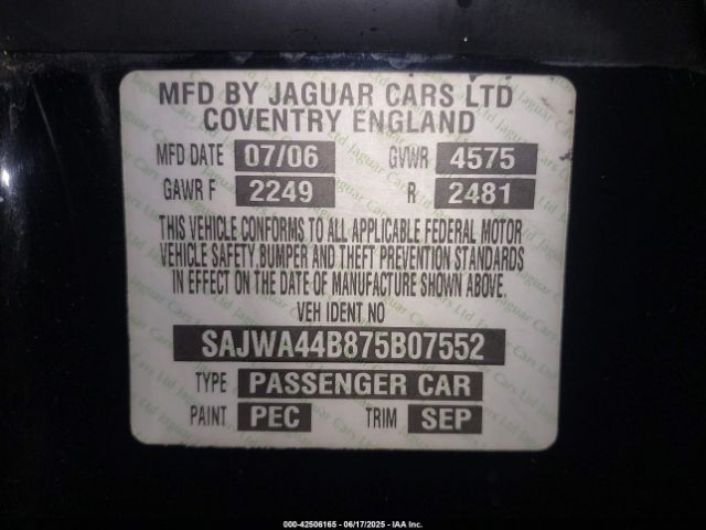 2007 JAGUAR XK SAJWA44B875B07552 Photo 8
