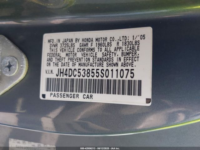 2005 ACURA RSX JH4DC53855S011075 Photo 8