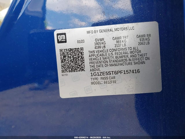 1G1ZE5ST6PF157416 Chevrolet lfv