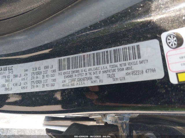 RAM 2019 2019 1C6RRFJG0KN876494 Image 9