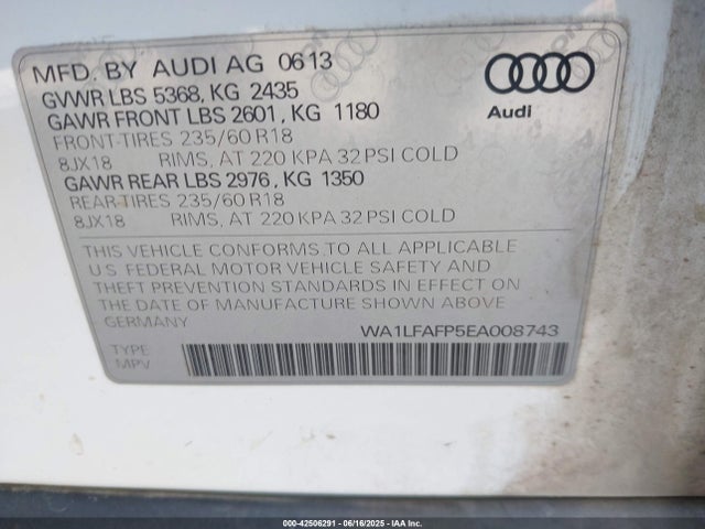 2014 AUDI Q5 WA1LFAFP5EA008743 Photo 8