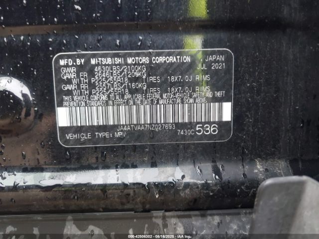 2022 MITSUBISHI ECLIPSE CROSS JA4ATVAA7NZ027693 Photo 8