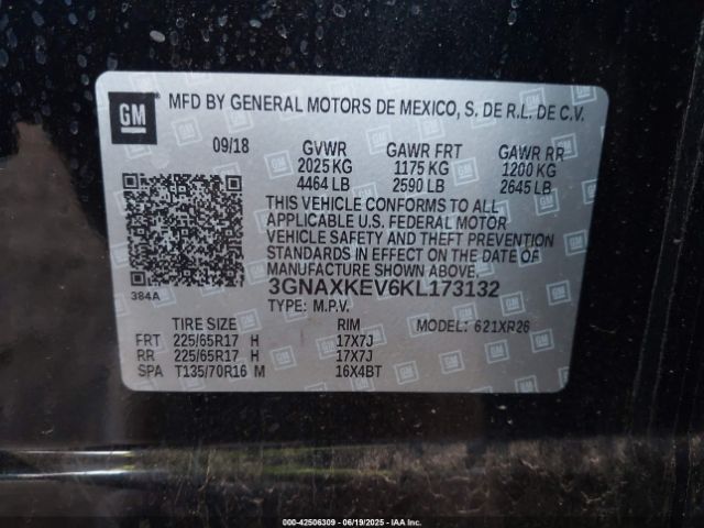 2019 CHEVROLET EQUINOX 3GNAXKEV6KL173132 Photo 8