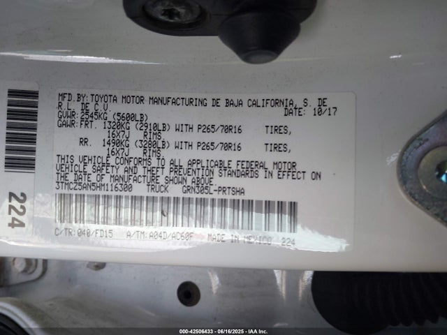 3TMCZ5AN5HM116300 Toyota 2gr-fks