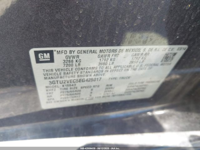 2014 GMC SIERRA 1500 3GTU2VEC5EG425017 Photo 8