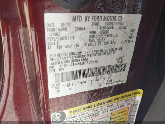 2011 FORD EXPEDITION EL 1FMJK1H56BEF05160 Photo 8