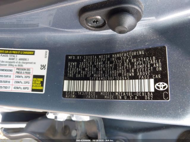2024 TOYOTA COROLLA 5YFB4MDE9RP106945 Photo 8