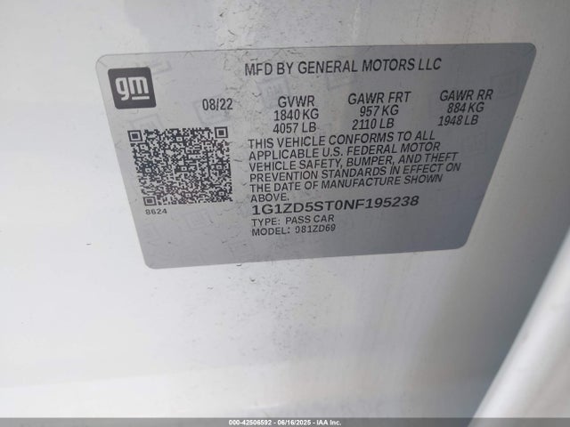 1G1ZD5ST0NF195238 Chevrolet lfv - direct injection, variable valve timing, gen 1 gmna