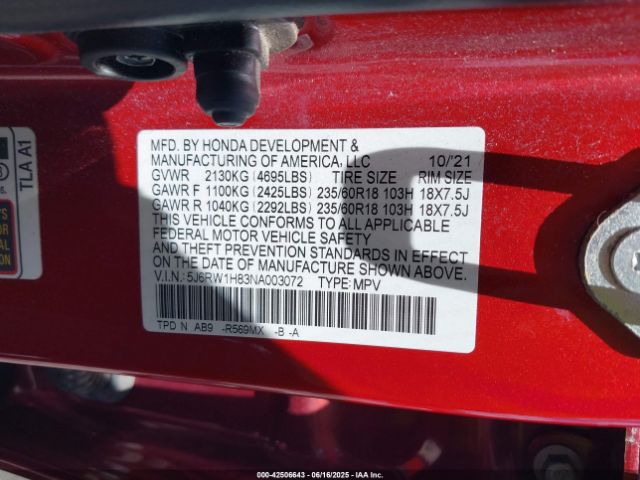 2022 HONDA CR-V 5J6RW1H83NA003072 Photo 8