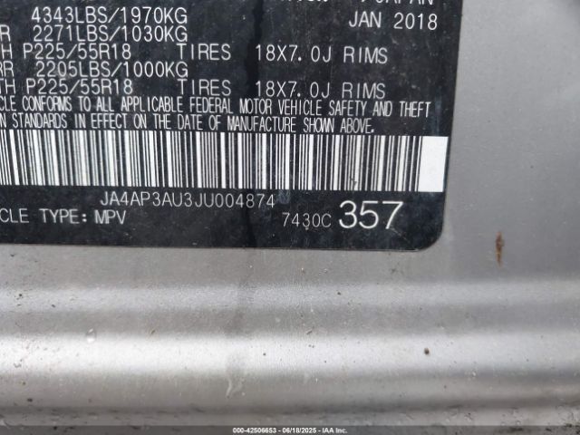2018 MITSUBISHI OUTLANDER SPORT JA4AP3AU3JU004874 Photo 8