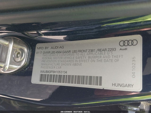 2017 AUDI A3 WAUB8GFF8H1053134 Photo 8