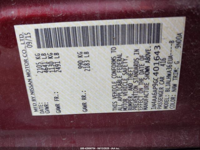 2016 NISSAN MAXIMA 1N4AA6AP9GC401643 Photo 8