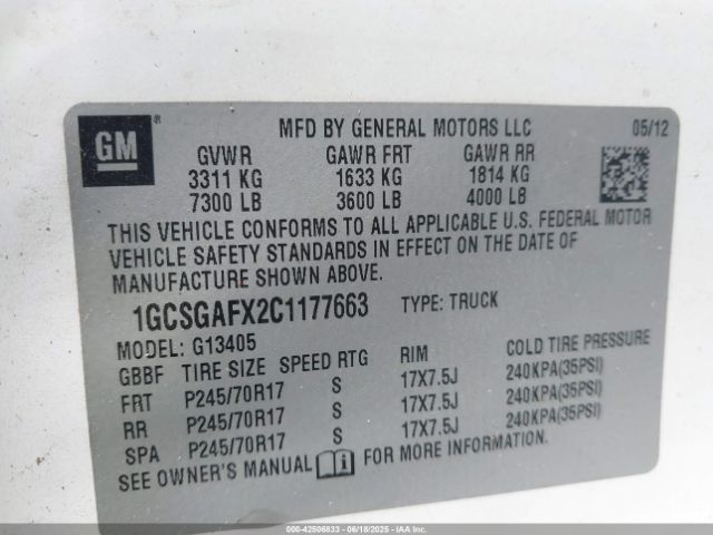 2012 CHEVROLET EXPRESS 1500 1GCSGAFX2C1177663 Photo 8