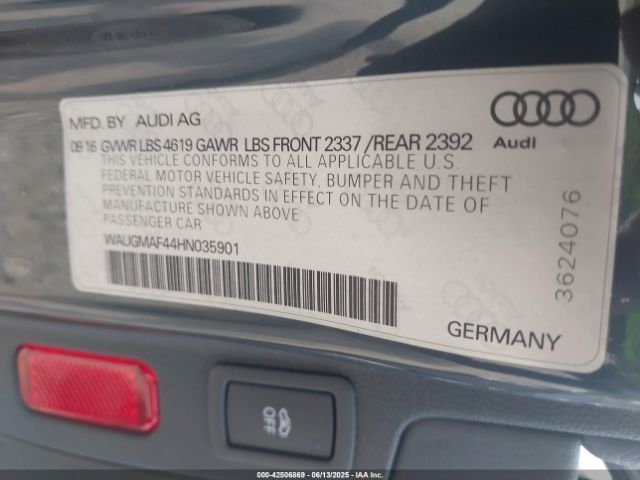 2017 AUDI A4 WAUGMAF44HN035901 Photo 8