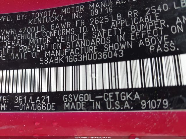 2017 LEXUS ES 350 58ABK1GG3HU036043 Photo 8
