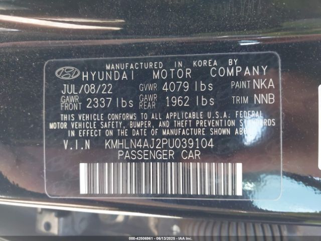 KMHLN4AJ2PU039104 Hyundai gdi kappa