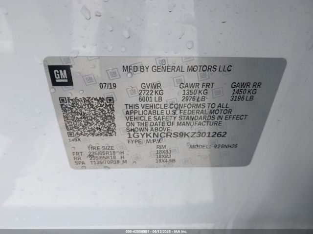 2019 CADILLAC XT5 1GYKNCRS9KZ301262 Photo 8