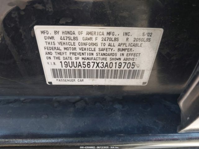 2003 ACURA TL 19UUA567X3A019705 Photo 8