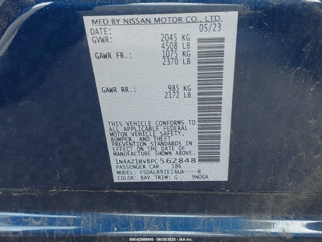 1N4AZ1BV8PC562848 Nissan Leaf