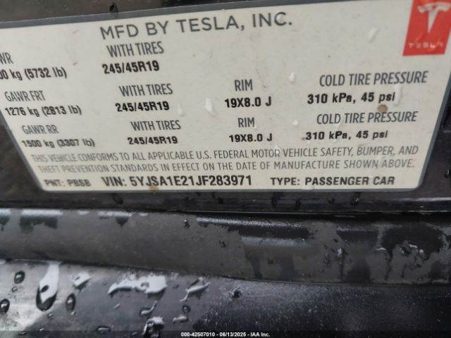 2018 TESLA MODEL S 5YJSA1E21JF283971 Photo 8