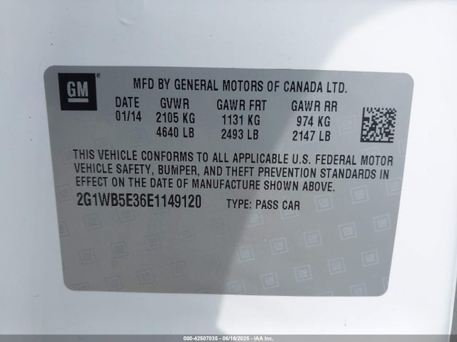 2G1WB5E36E1149120 Chevrolet lfx