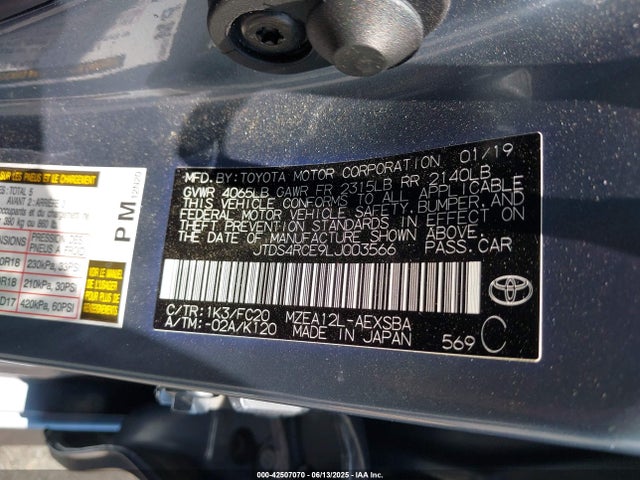 JTDS4RCE9LJ003566 Toyota m20-fks