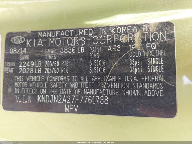 KIA dohc gdi gamma 2015 KNDJN2A27F7761738 Image 9