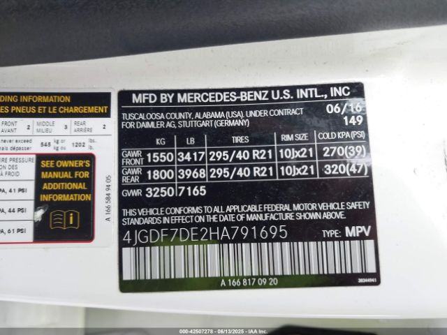 2017 MERCEDES-BENZ GLS 550 4JGDF7DE2HA791695 Photo 8