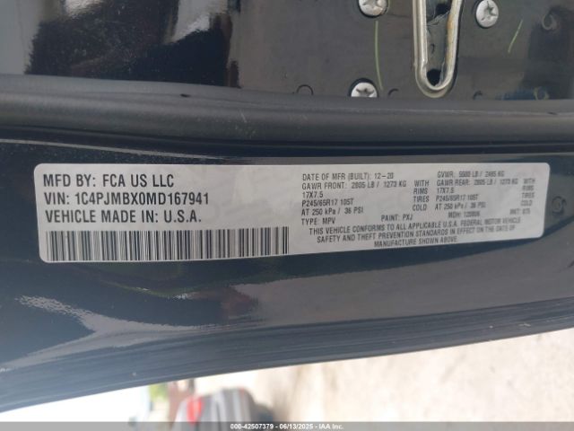 2021 JEEP CHEROKEE 1C4PJMBX0MD167941 Photo 8