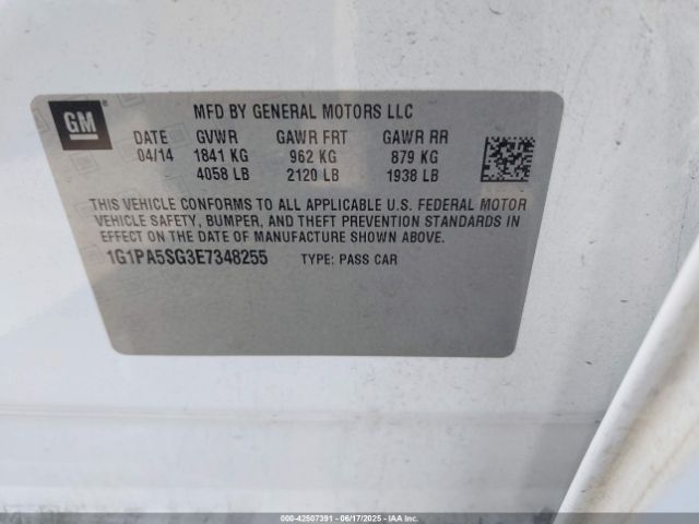1G1PA5SG3E7348255 Chevrolet lwe