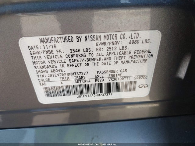 Infiniti 2017 2017 JN1EV7AP0HM737377 Image 9