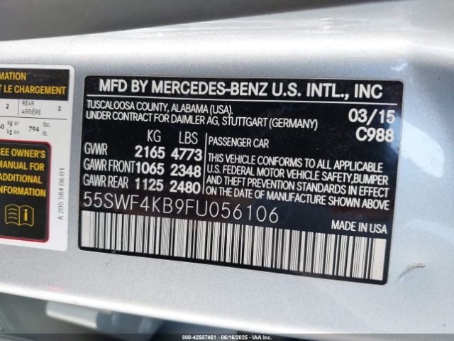 2015 MERCEDES-BENZ C 300 55SWF4KB9FU056106 Photo 8