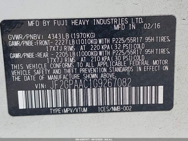 2016 SUBARU CROSSTREK JF2GPAAC1G9267082 Photo 8