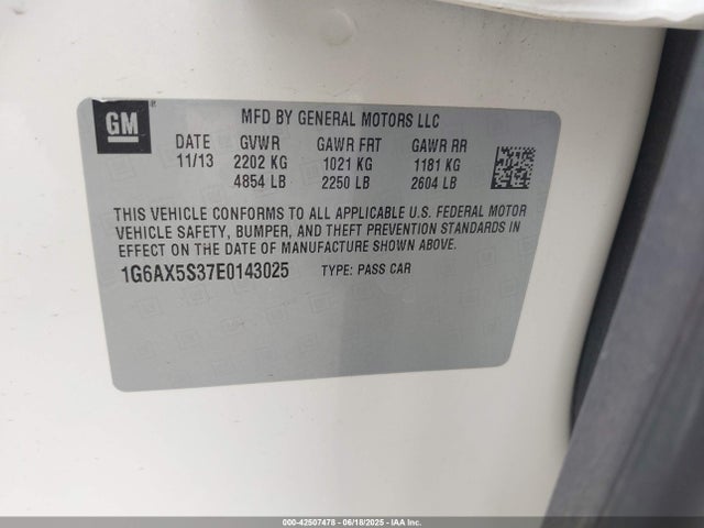 2014 CADILLAC CTS 1G6AX5S37E0143025 Photo 8