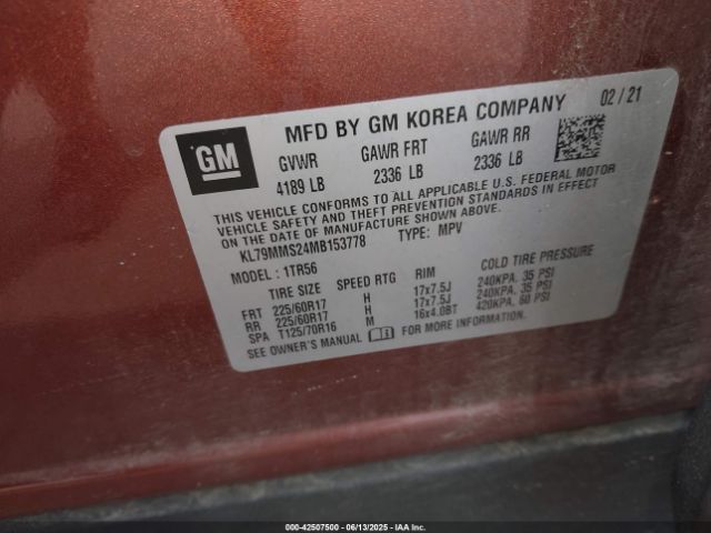 2021 CHEVROLET TRAILBLAZER KL79MMS24MB153778 Photo 8