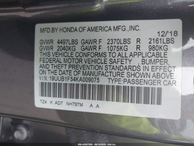 2019 ACURA TLX 19UUB1F54KA009075 Photo 8