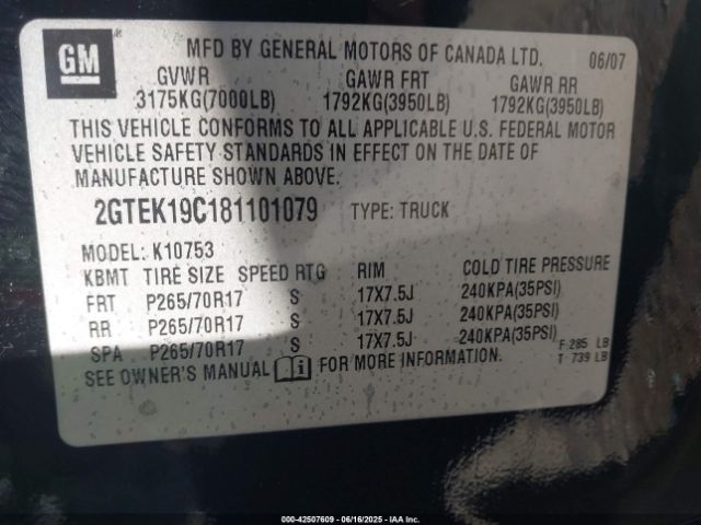 2008 GMC SIERRA 1500 2GTEK19C181101079 Photo 8