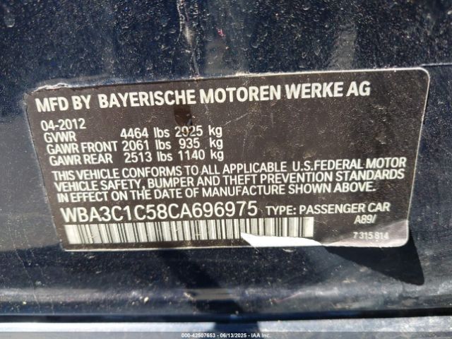 2012 BMW 328I WBA3C1C58CA696975 Photo 8