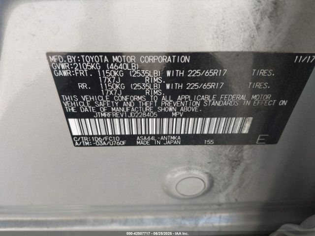 2018 TOYOTA RAV4 JTMRFREV1JD228405 Photo 8