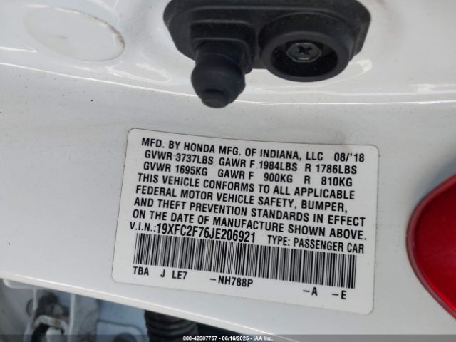 19XFC2F76JE206921 Honda CIVIC EX